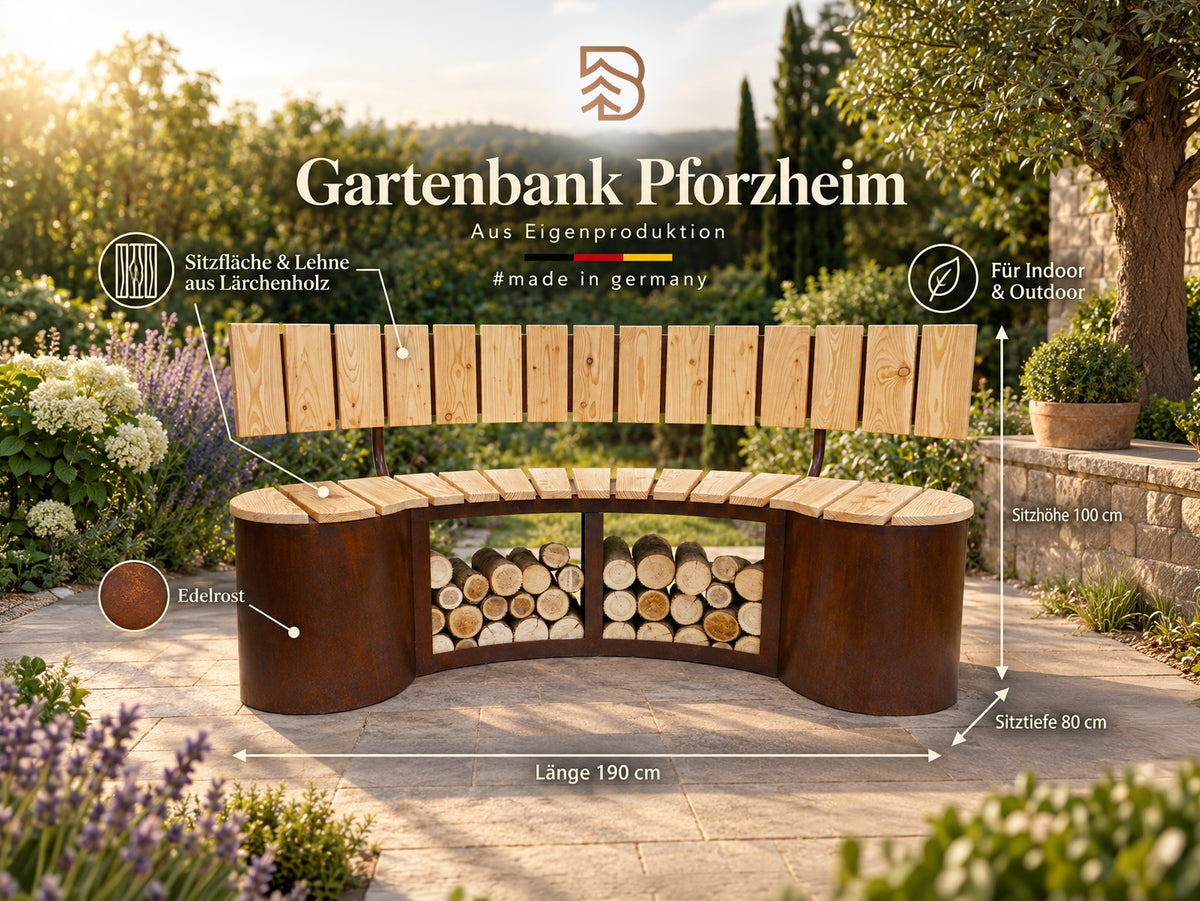 Bank Pforzheim mit Lehne – Badeko Shop