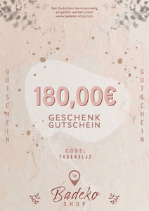Geschenk Gutschein 180,00€